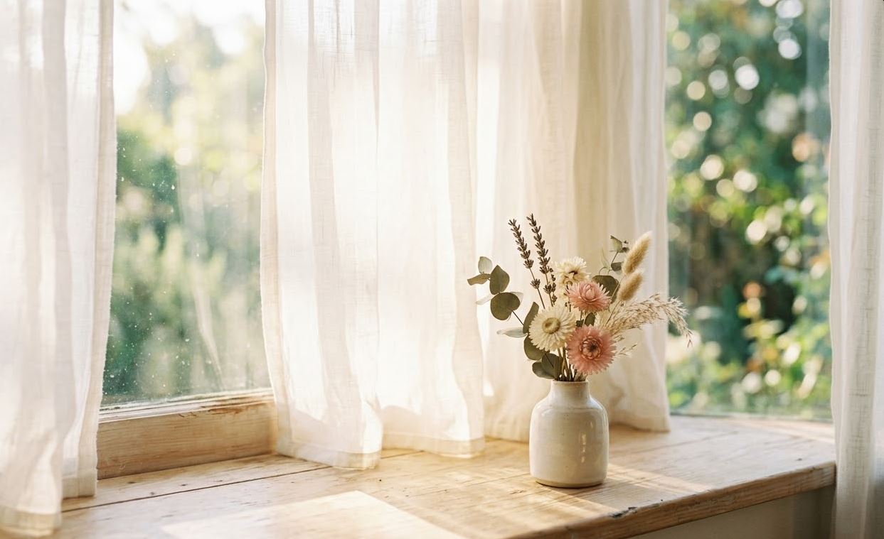 Luz natural y flores